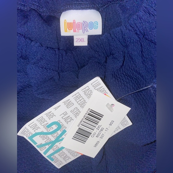 NWT- Lularoe Cici 2xl dark blue dress with ruffles - Picture 2 of 4